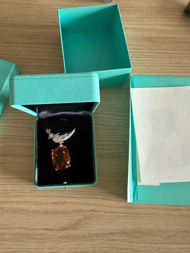 Tiffany Bird on a Rock - Vintage