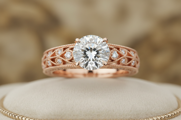 Engagement ring with large diamond