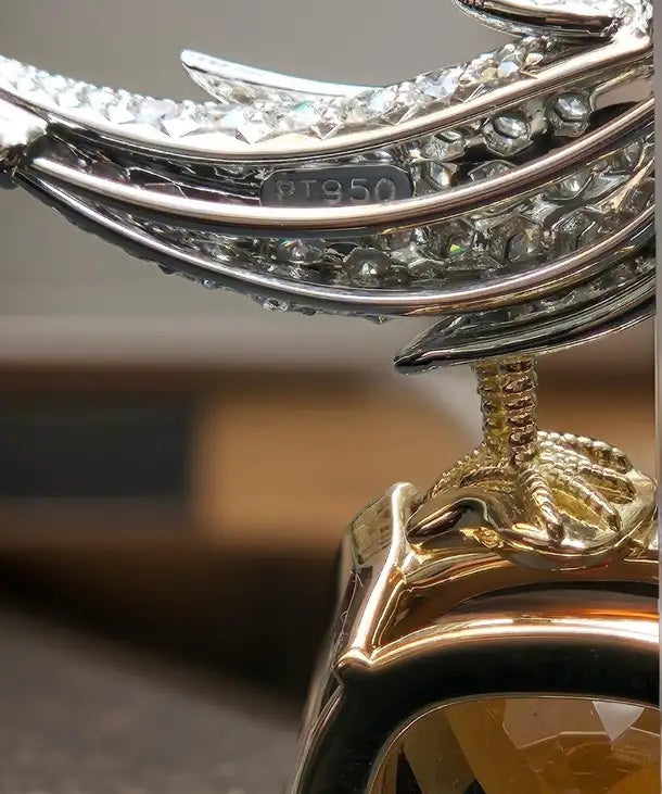 Tiffany Bird on a Rock - Vintage