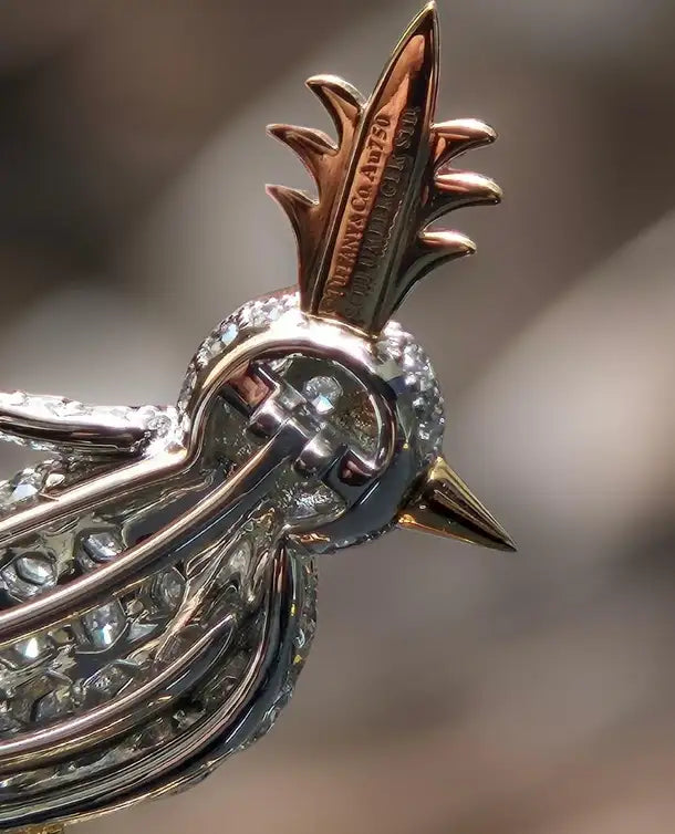 Tiffany Bird on a Rock - Vintage