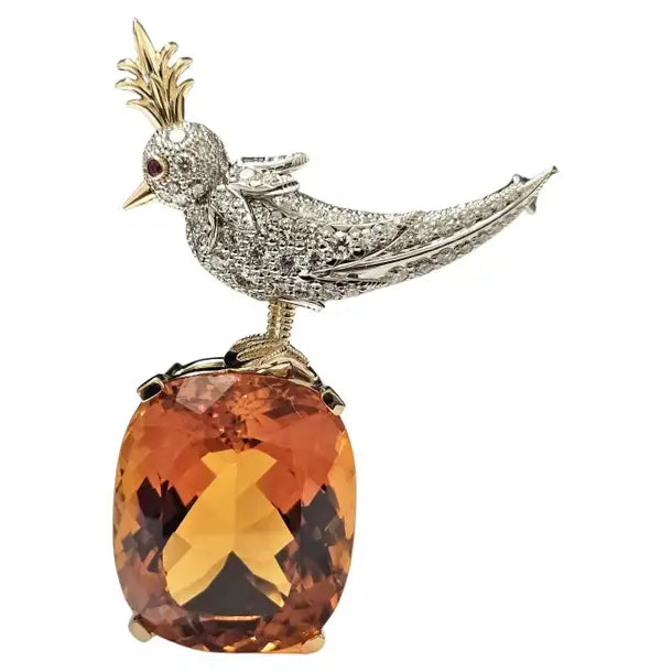 Tiffany Bird on a Rock - Vintage